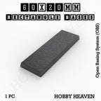 Rectangle Bases Range Sizes - 75x30mm to 125x40mm Medium Sizes 3d Print Full Range Tabletop Games