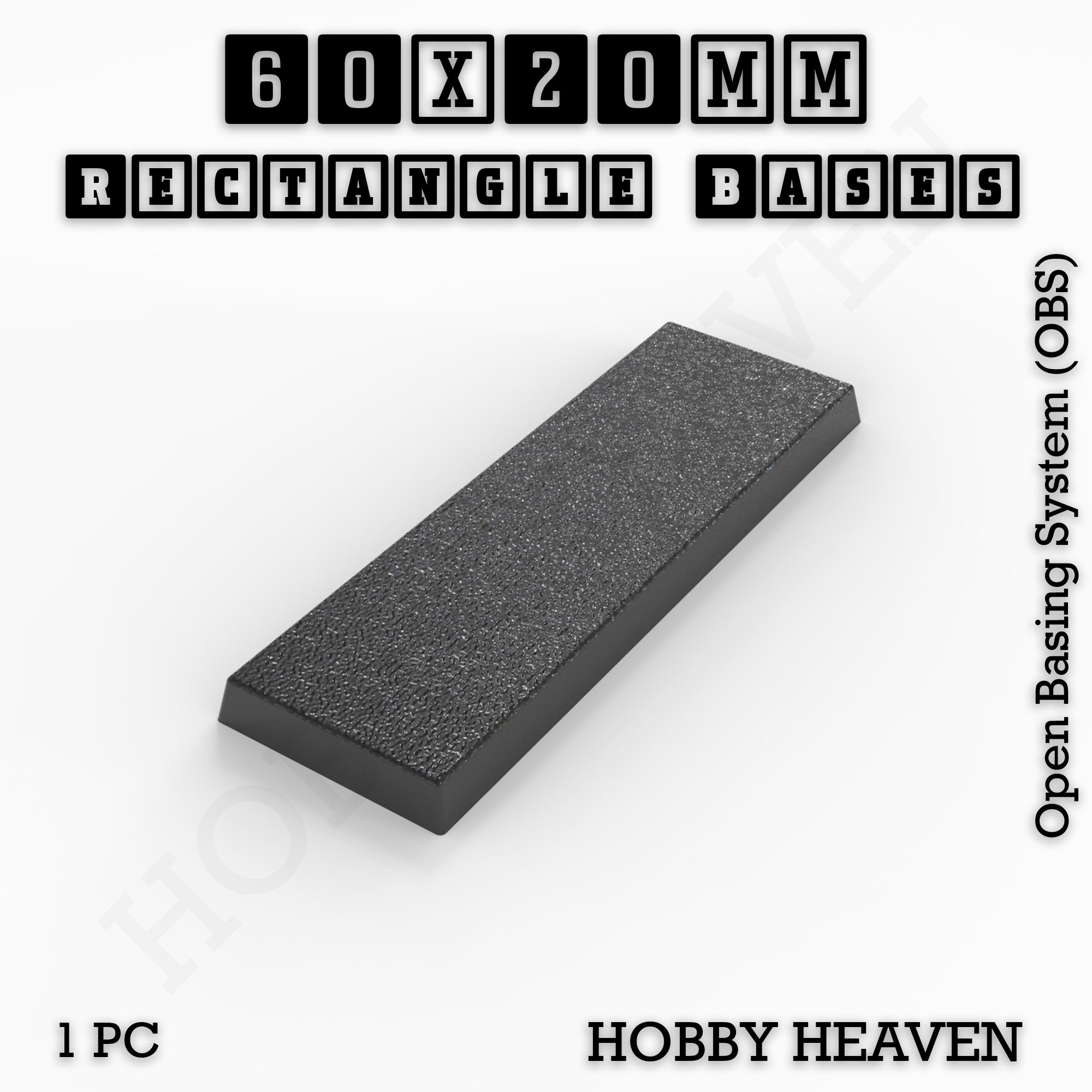 Rectangle Bases Range Sizes - 75x30mm to 125x40mm Medium Sizes 3d Print Full Range Tabletop Games