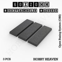 Rectangle Bases Range Sizes - 20x15mm to 75x25mm Small Sizes 3d Print Full Range Tabletop Games
