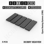 Rectangle Bases Range Sizes - 75x30mm to 125x40mm Medium Sizes 3d Print Full Range Tabletop Games