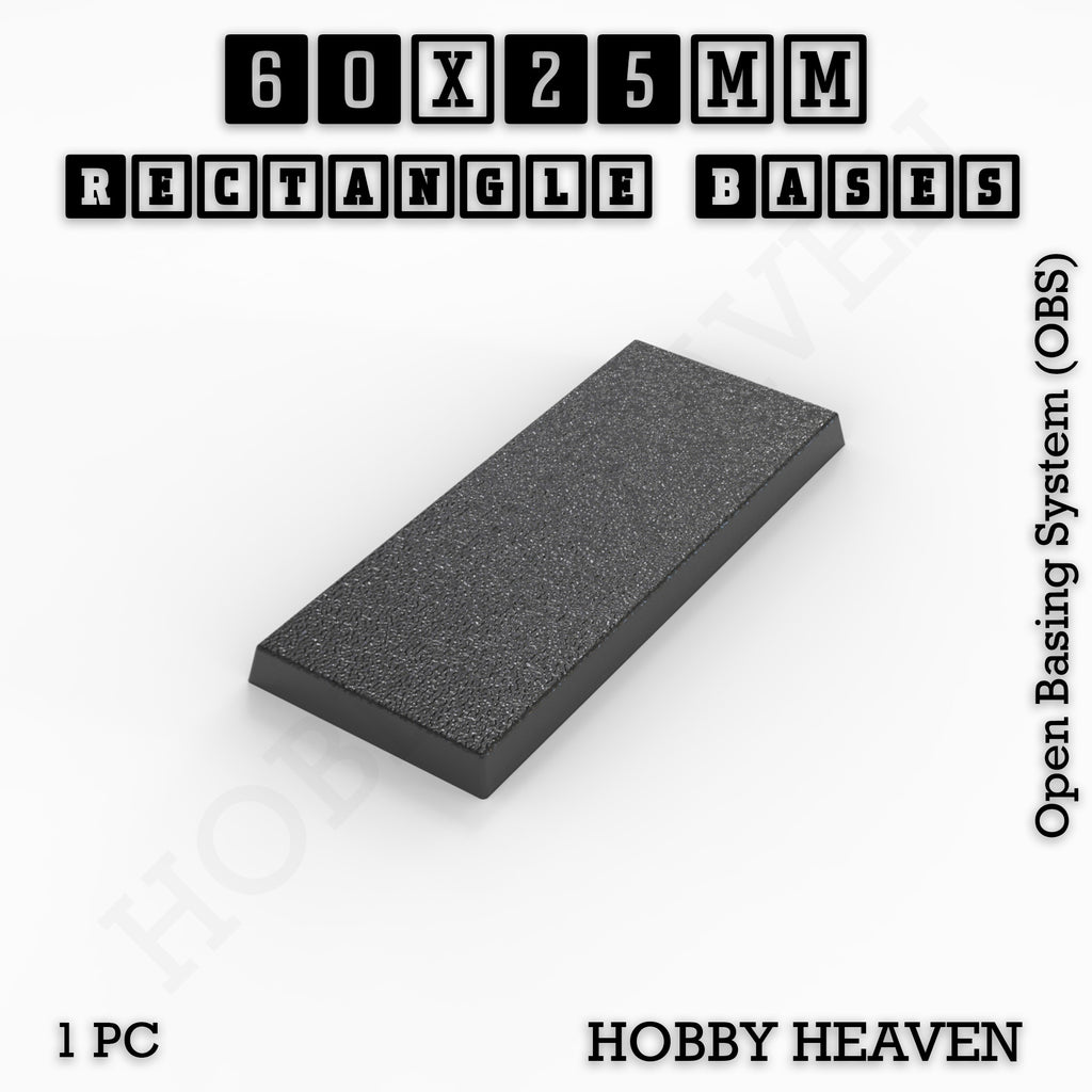 Rectangle Bases Range Sizes - 75x30mm to 125x40mm Medium Sizes 3d Print Full Range Tabletop Games