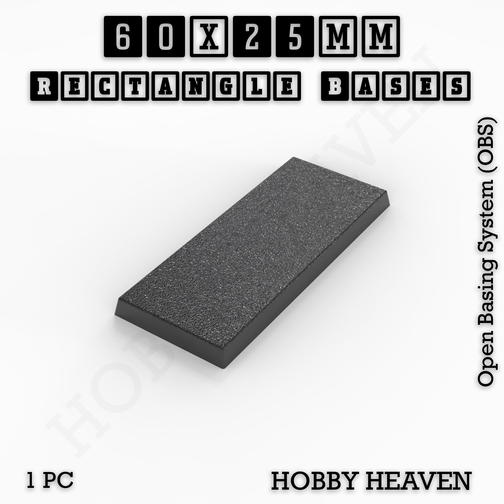 Rectangle Bases Range Sizes - 75x30mm to 125x40mm Medium Sizes 3d Print Full Range Tabletop Games