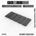 Rectangle Bases Range Sizes - 75x30mm to 125x40mm Medium Sizes 3d Print Full Range Tabletop Games