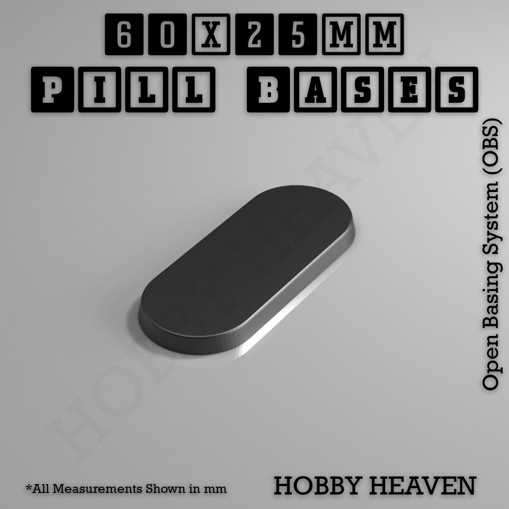 Pill Bases Range - 3d Print Full Range Tabletop Games