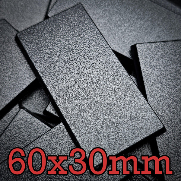 60x30mm Rectangle Plain Plastic Bases - Hobby Heaven