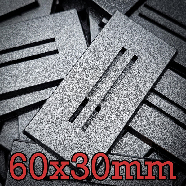 60x30mm Rectangle Slotted Plastic Bases - Hobby Heaven