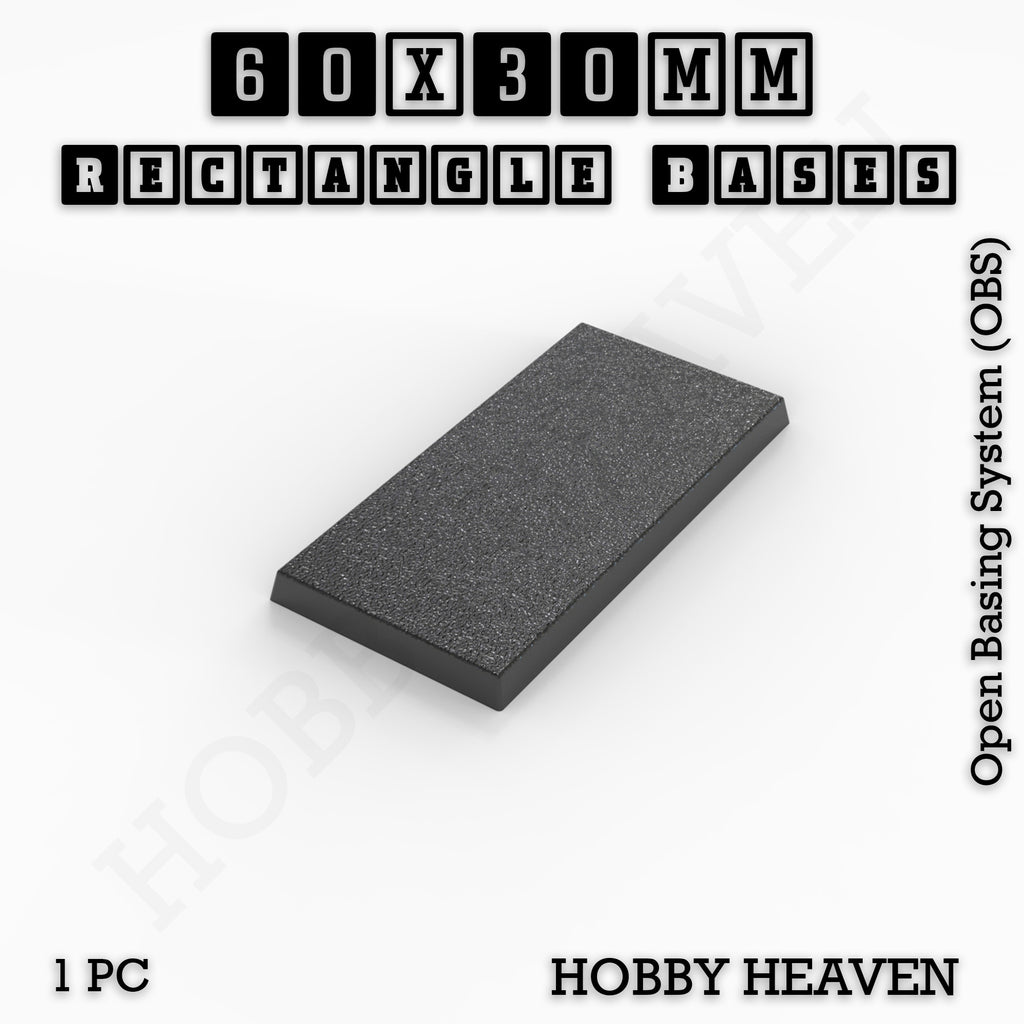 Rectangle Bases Range Sizes - 75x30mm to 125x40mm Medium Sizes 3d Print Full Range Tabletop Games