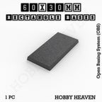 Rectangle Bases Range Sizes - 75x30mm to 125x40mm Medium Sizes 3d Print Full Range Tabletop Games