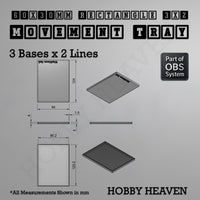 Rectangle Movement Trays | Cavalry & Monsters | 50×25-100×60mm | OBS System