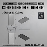 Rectangle Movement Trays | Cavalry & Monsters | 50×25-100×60mm | OBS System
