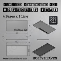 Rectangle Movement Trays | Cavalry & Monsters | 50×25-100×60mm | OBS System
