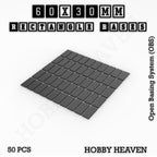 Rectangle Bases Range Sizes - 75x30mm to 125x40mm Medium Sizes 3d Print Full Range Tabletop Games