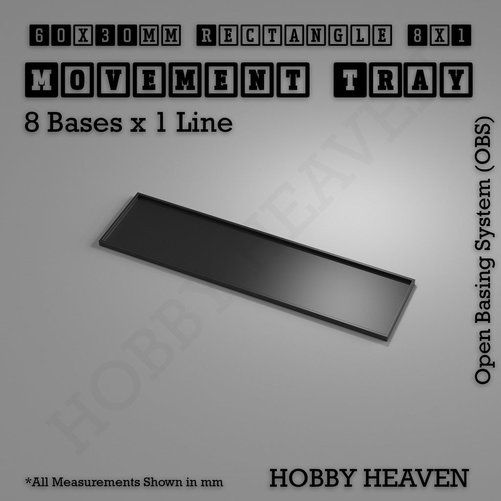 Rectangle Movement Trays | Cavalry & Monsters | 50×25-100×60mm | OBS System