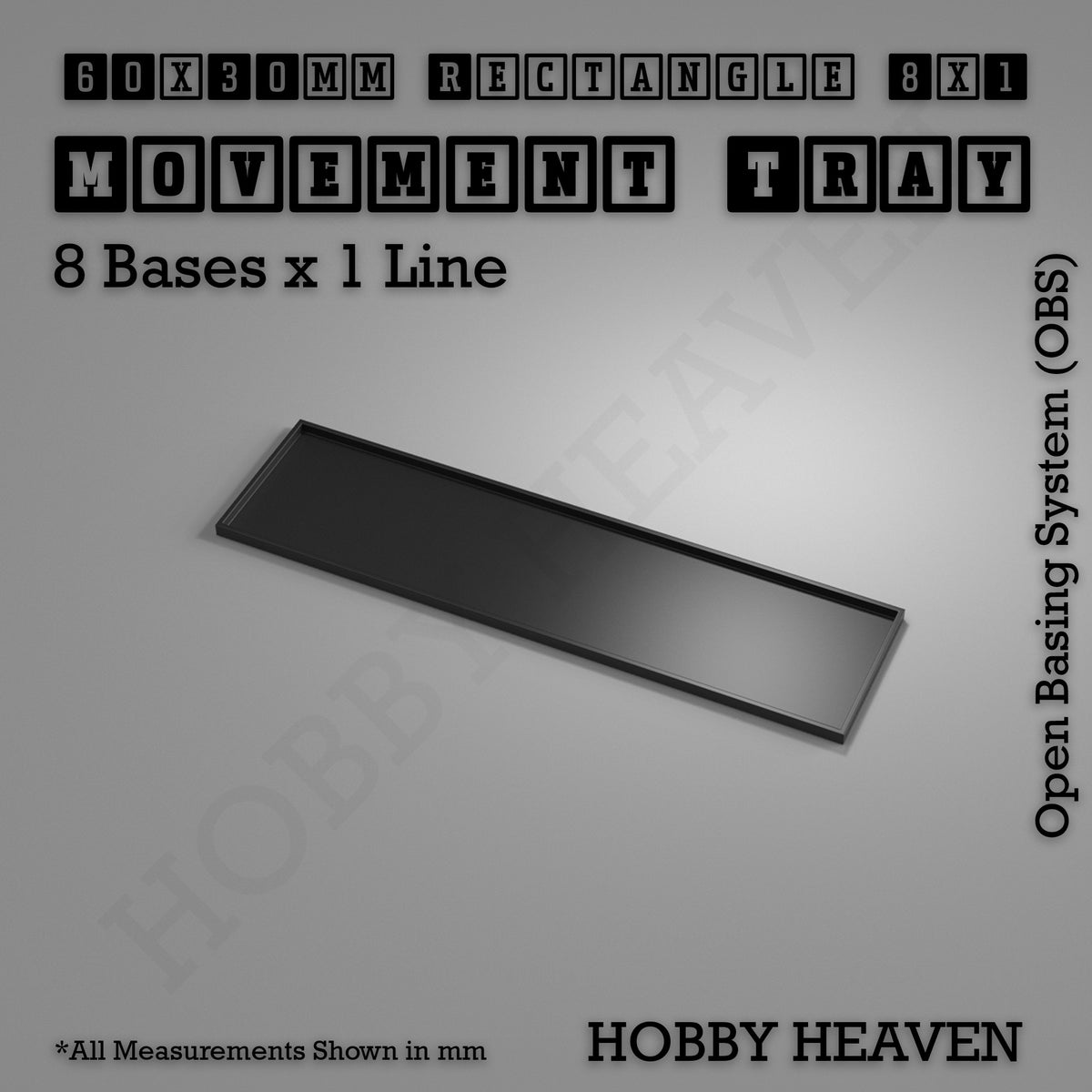 Rectangle Movement Trays | Cavalry & Monsters | 50×25-100×60mm | OBS System
