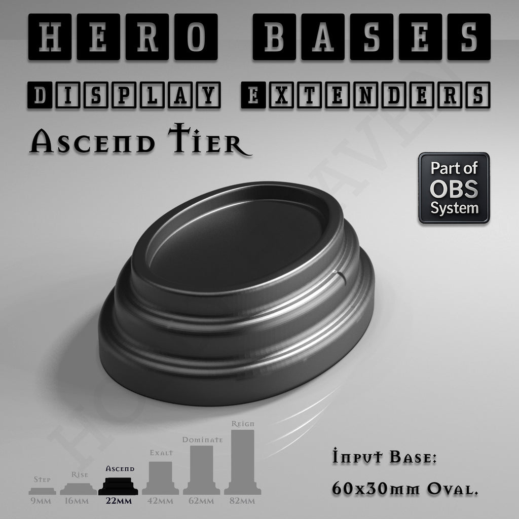 Hero Bases Display Extenders | Round and Ovals | Convert Gaming Bases to Display Bases & Plinths