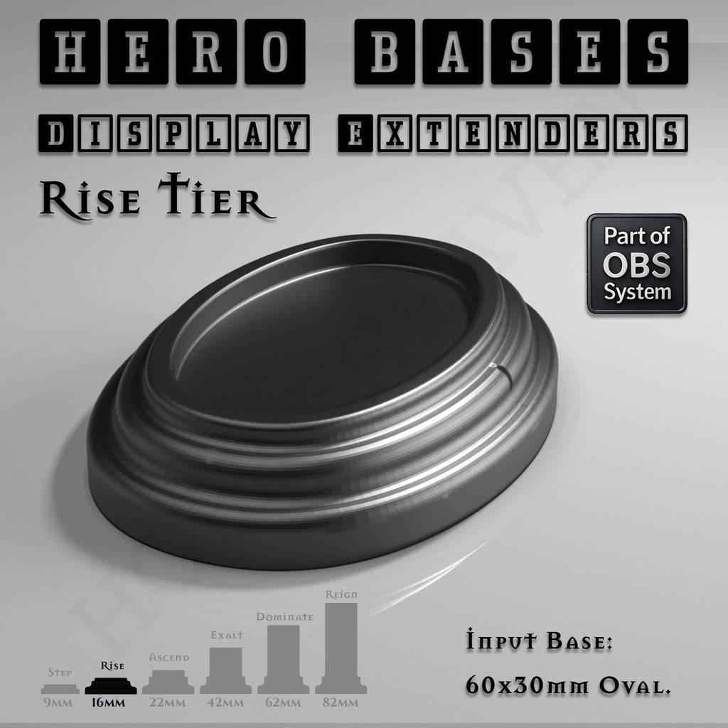 Hero Bases Display Extenders | Round and Ovals | Convert Gaming Bases to Display Bases & Plinths
