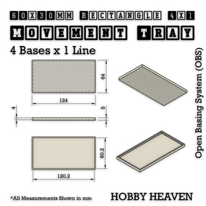 Square and Rectangle Movement Trays for Tabletop Games | Warhammer Compatible | Full Range