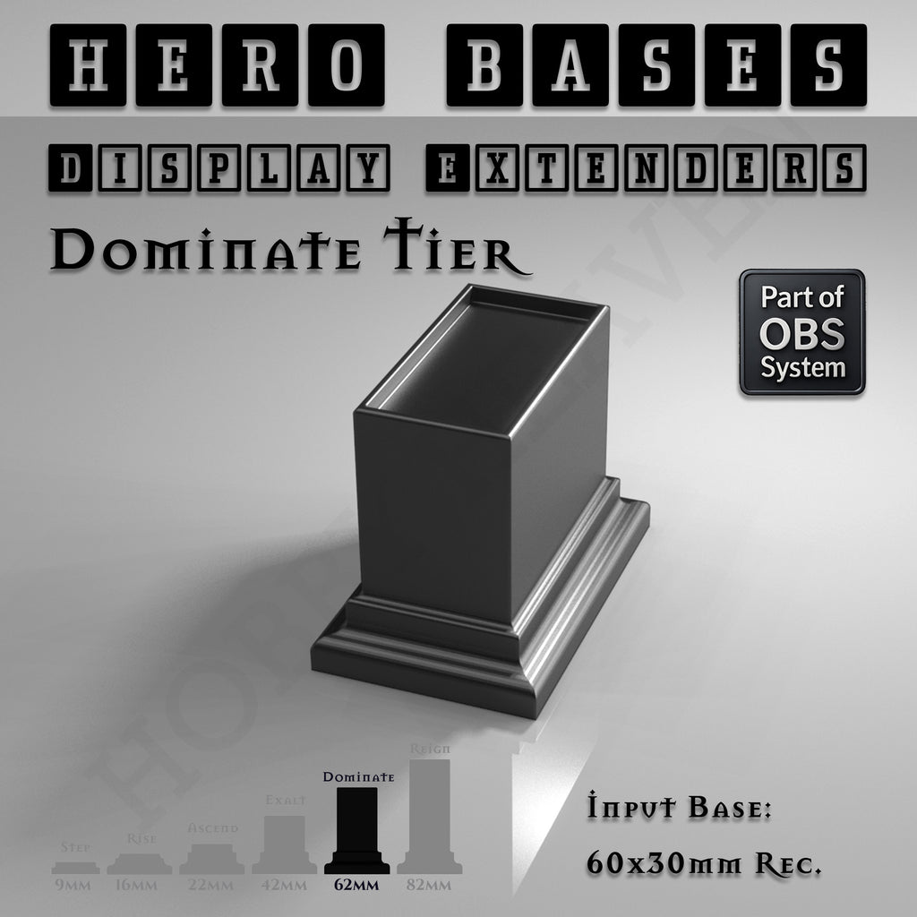 Hero Bases Display Extenders | Squares and Rectangles | Convert Gaming Bases to Display Bases & Plinths