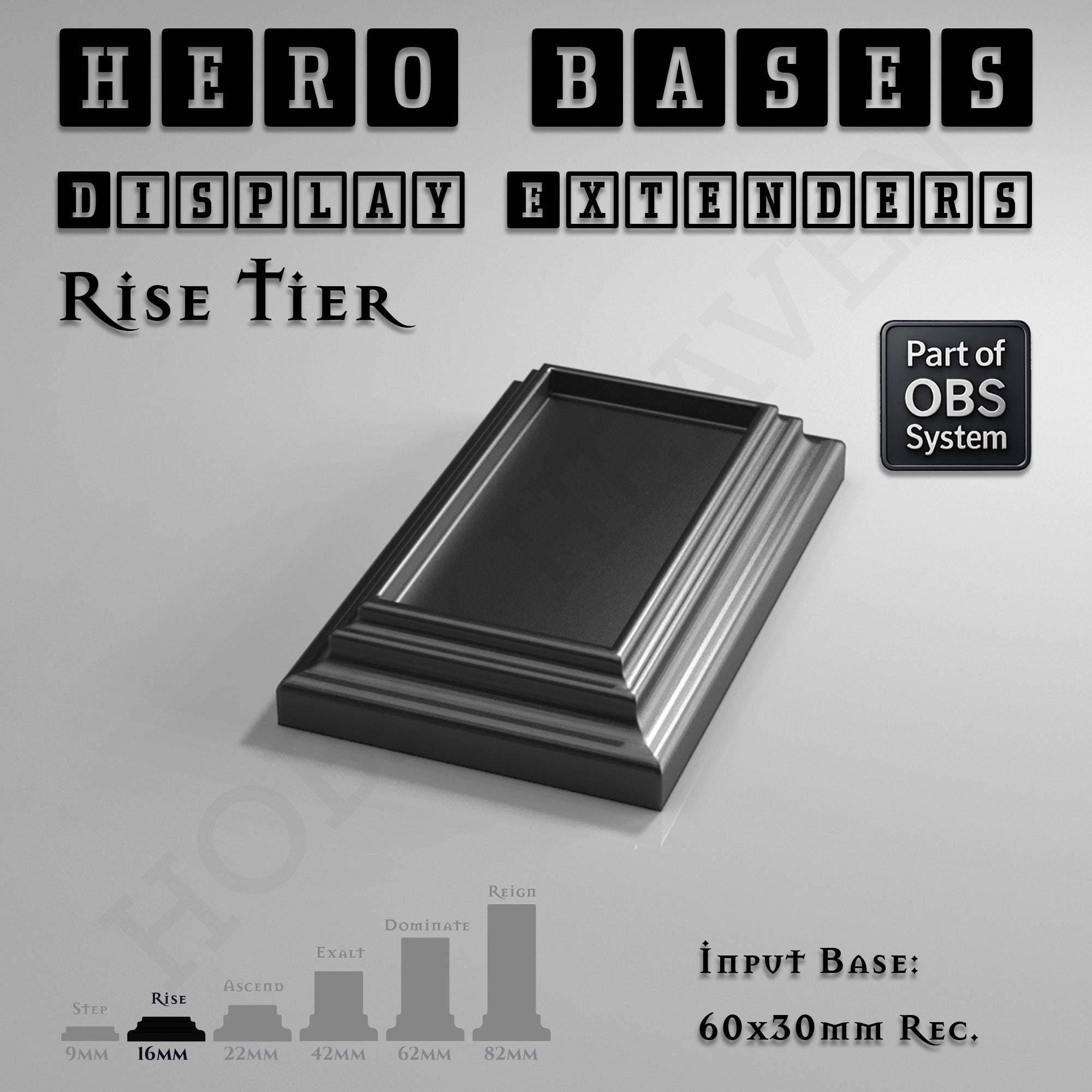 Hero Bases Display Extenders | Squares and Rectangles | Convert Gaming Bases to Display Bases & Plinths