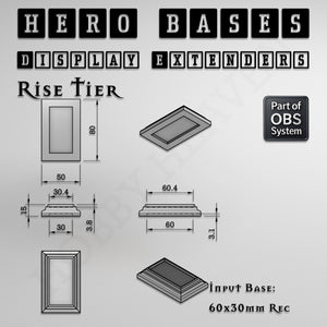 Hero Bases Display Extenders | Squares and Rectangles | Convert Gaming Bases to Display Bases & Plinths