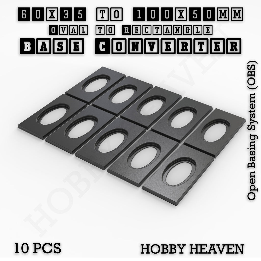 Wargaming Oval to Rectangle Base Converters – Tabletop Games | 3D Printed Tabletop Accessories
