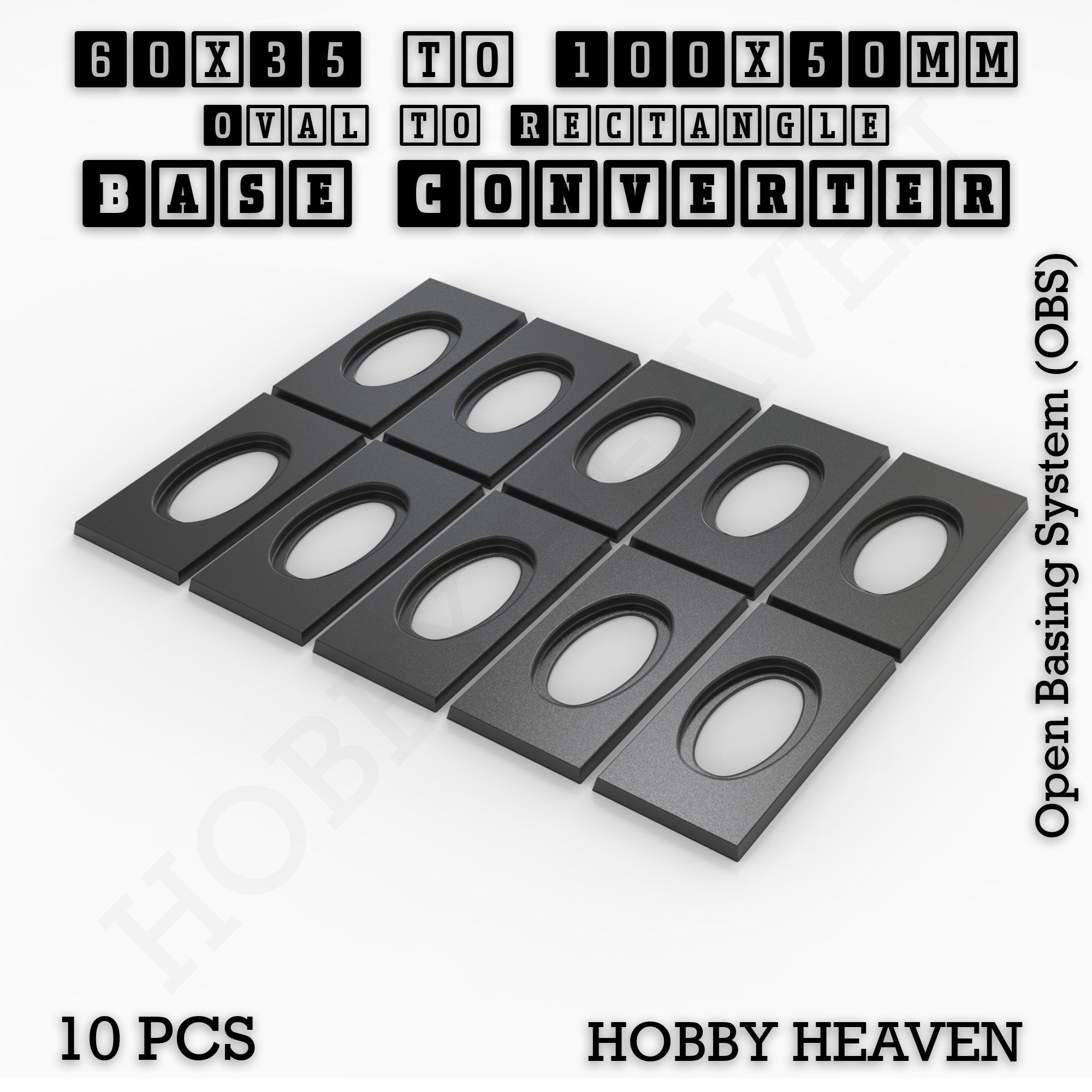Wargaming Oval to Rectangle Base Converters – Tabletop Games | 3D Printed Tabletop Accessories