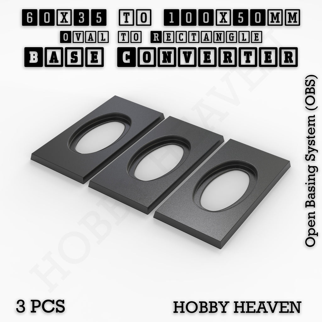 Wargaming Oval to Rectangle Base Converters – Tabletop Games | 3D Printed Tabletop Accessories