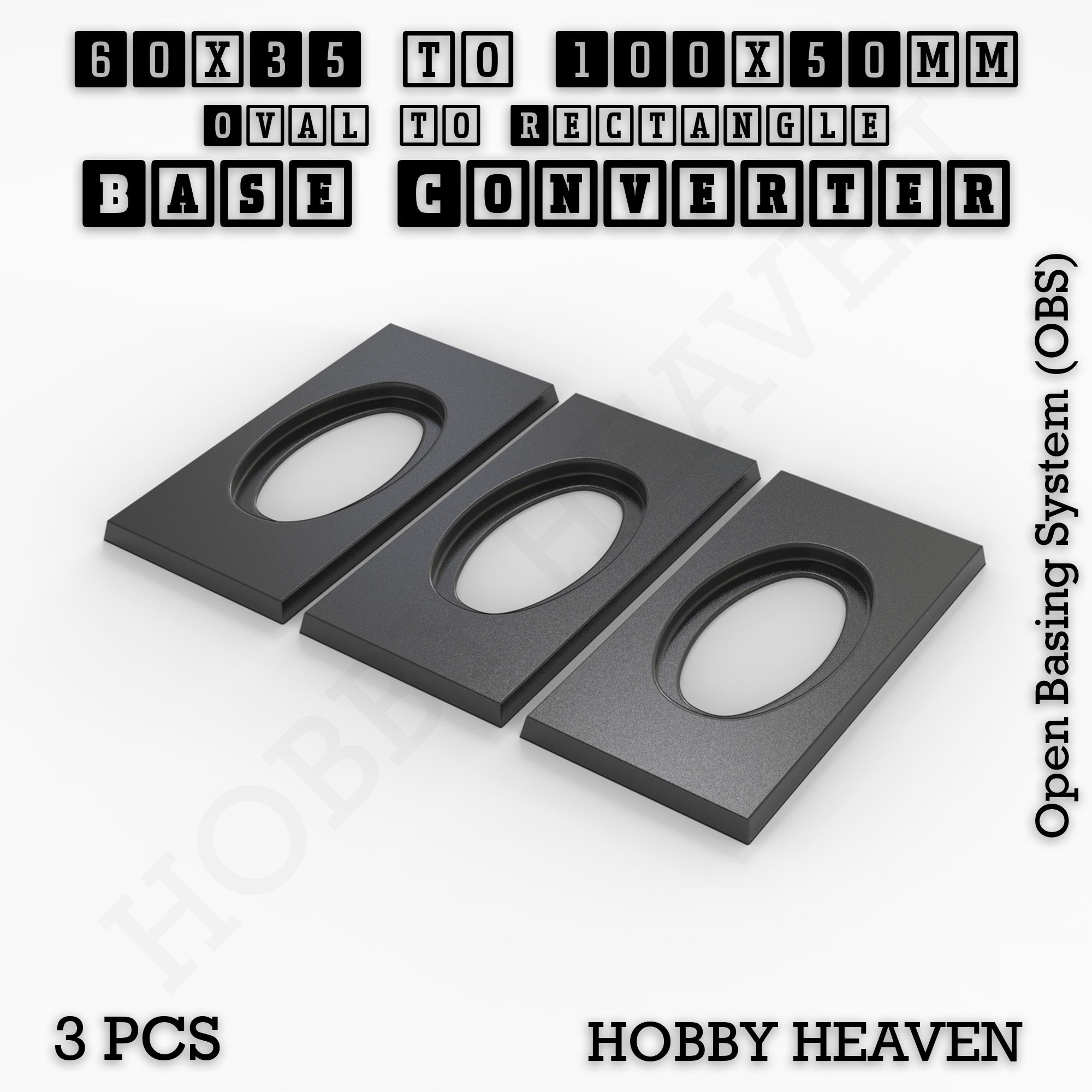 Wargaming Oval to Rectangle Base Converters – Tabletop Games | 3D Printed Tabletop Accessories
