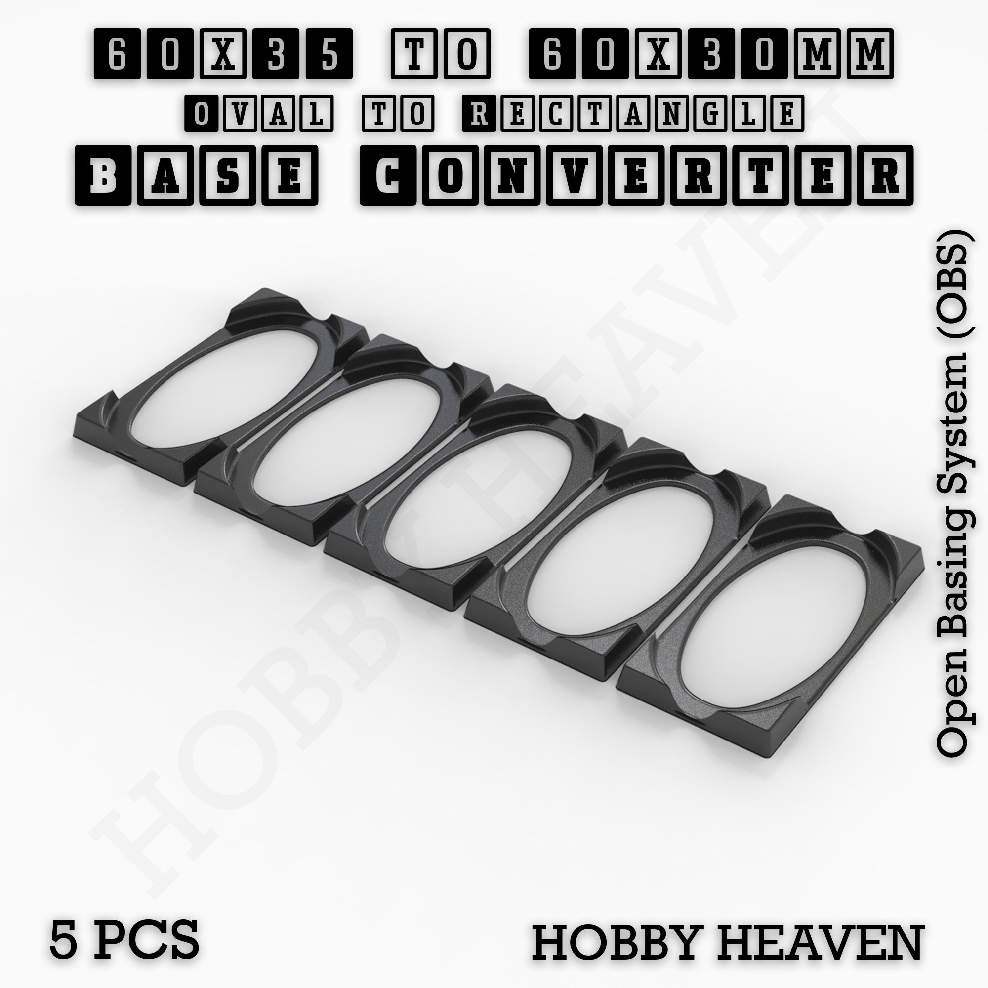 Wargaming Oval to Rectangle Base Converters – Tabletop Games | 3D Printed Tabletop Accessories