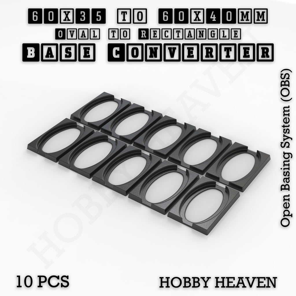 Wargaming Oval to Rectangle Base Converters – Tabletop Games | 3D Printed Tabletop Accessories