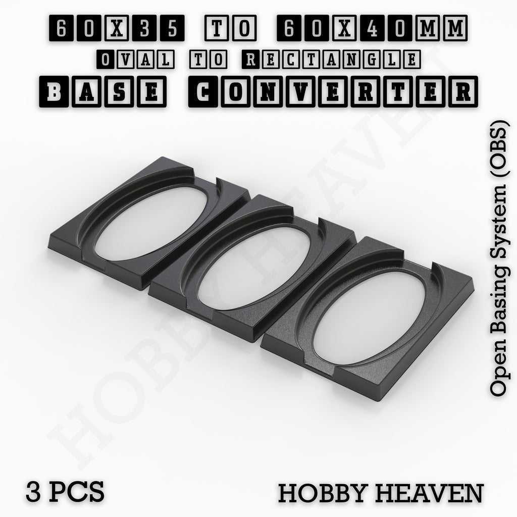 Wargaming Oval to Rectangle Base Converters – Tabletop Games | 3D Printed Tabletop Accessories