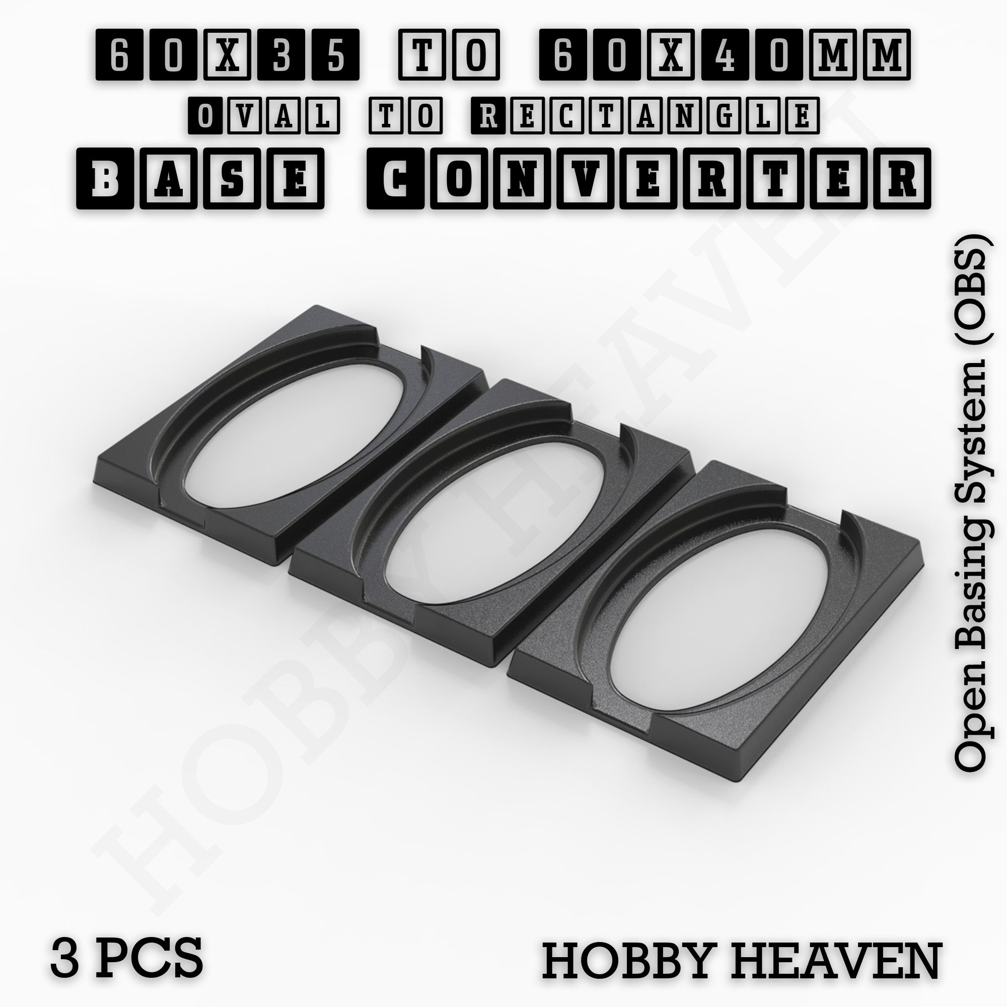 Wargaming Oval to Rectangle Base Converters – Tabletop Games | 3D Printed Tabletop Accessories