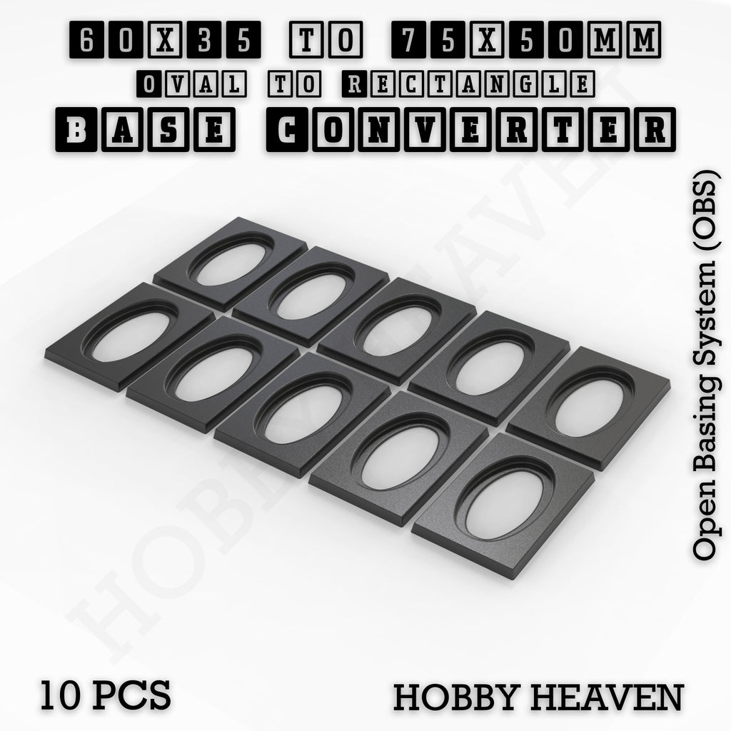 Wargaming Oval to Rectangle Base Converters – Tabletop Games | 3D Printed Tabletop Accessories