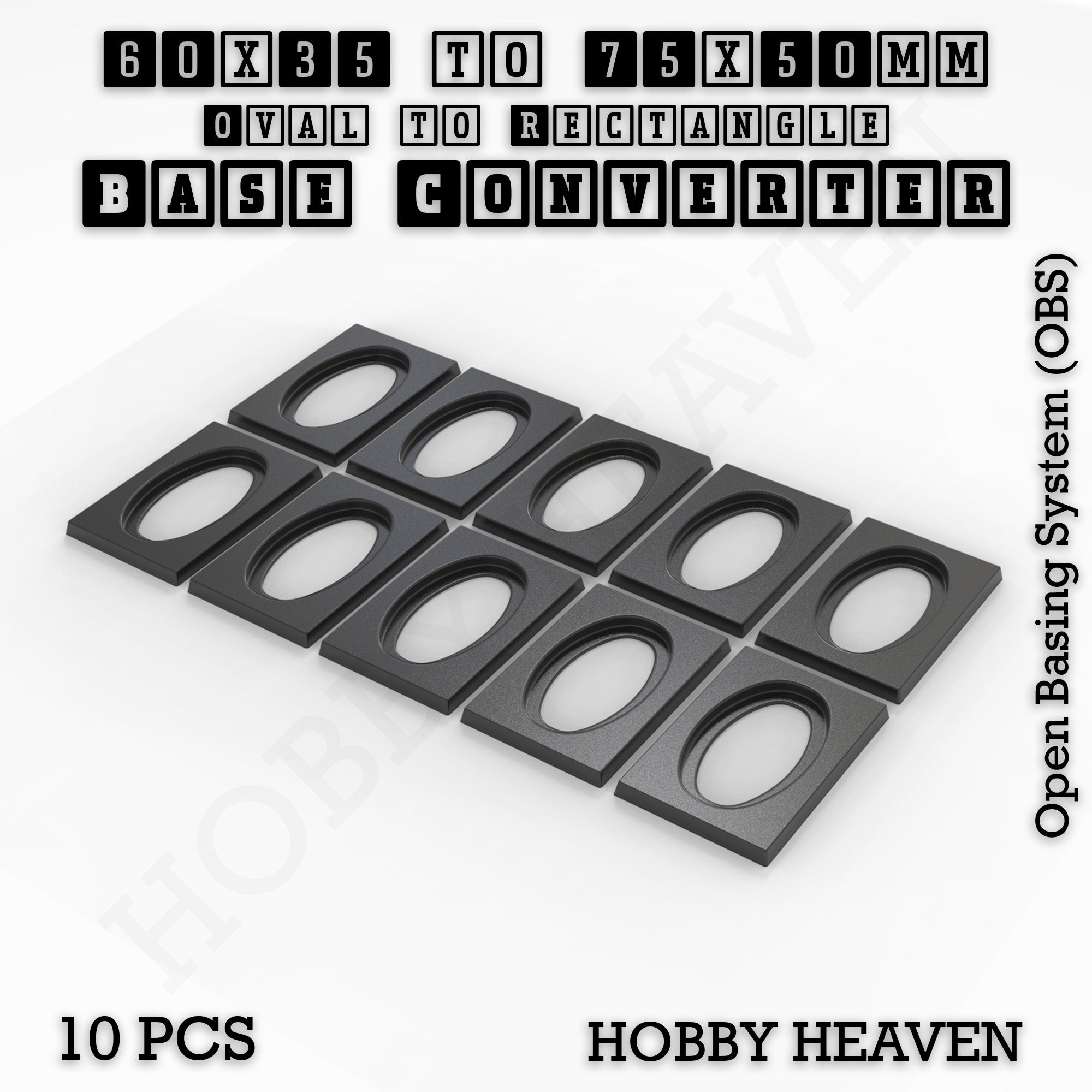 Wargaming Oval to Rectangle Base Converters – Tabletop Games | 3D Printed Tabletop Accessories