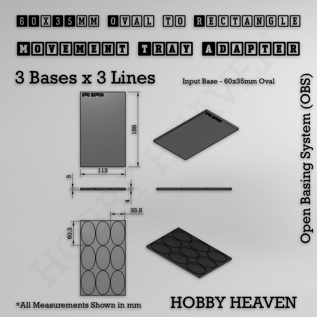 Oval to Rectangle Movement Tray Adapters