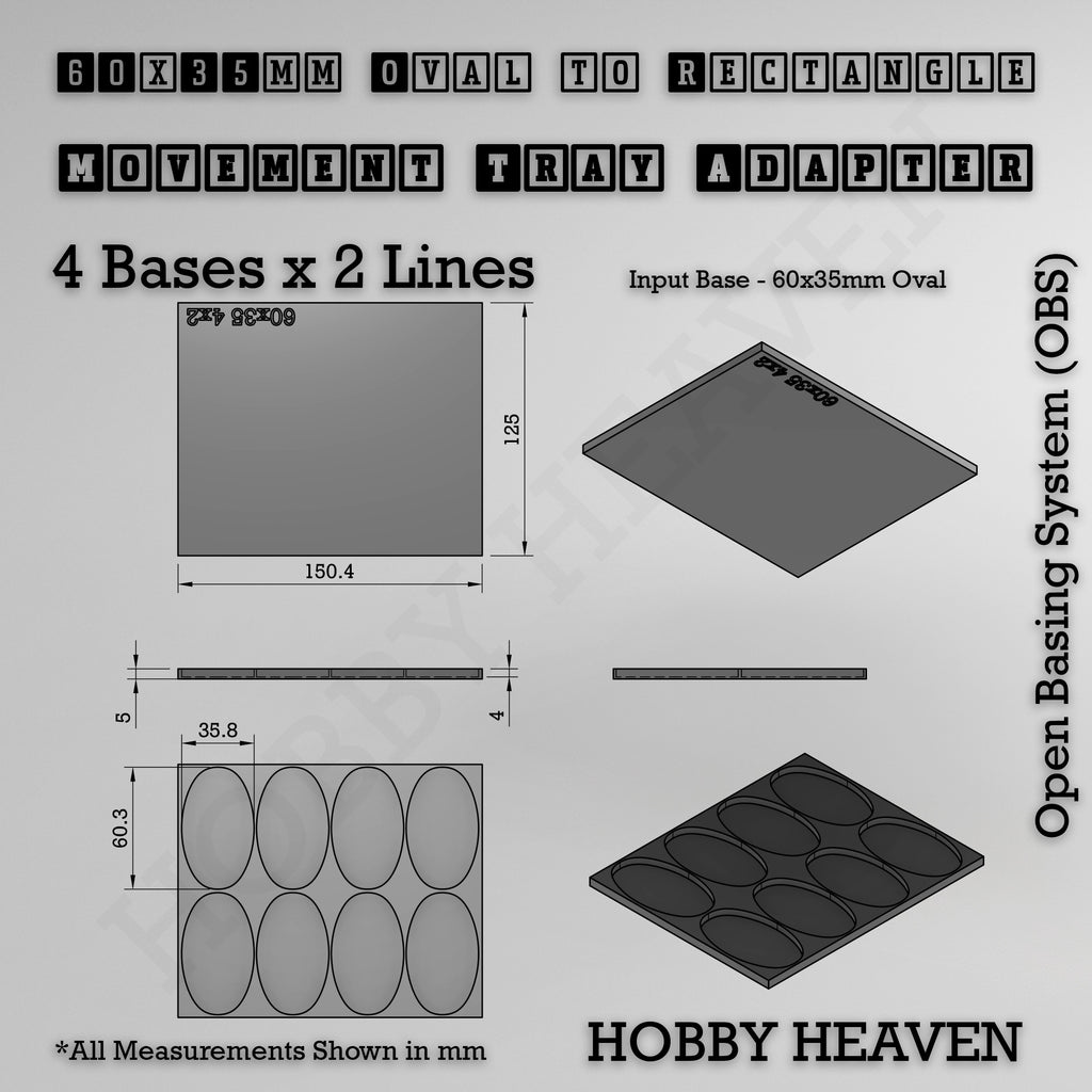 Oval to Rectangle Movement Tray Adapters