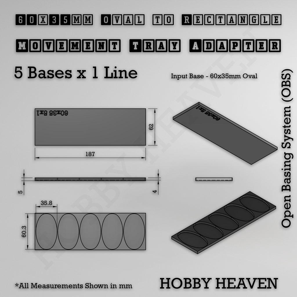 Oval to Rectangle Movement Tray Adapters