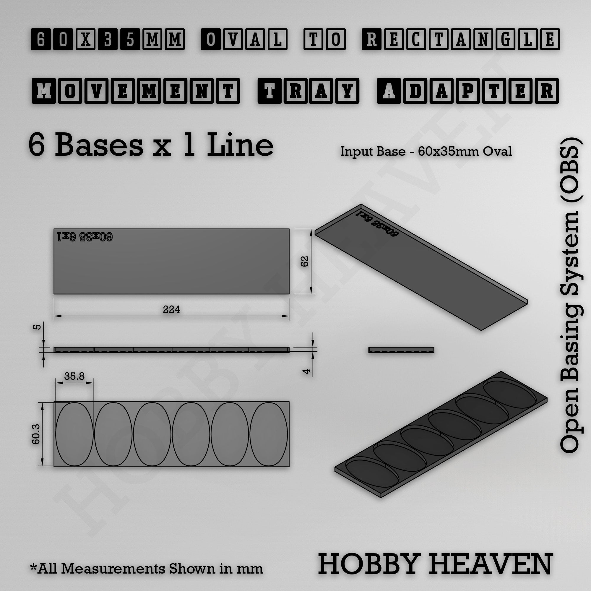 Oval to Rectangle Movement Tray Adapters