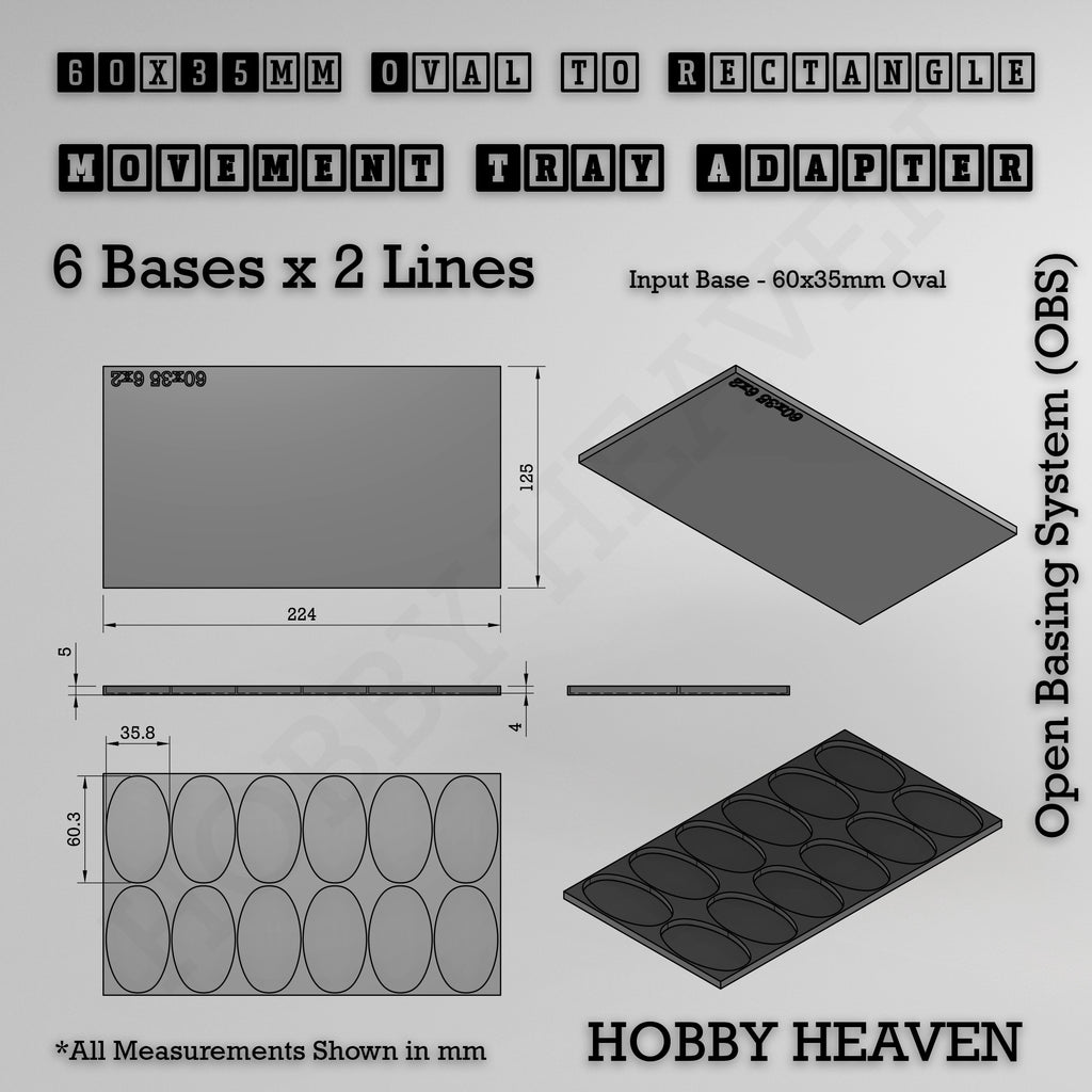 Oval to Rectangle Movement Tray Adapters