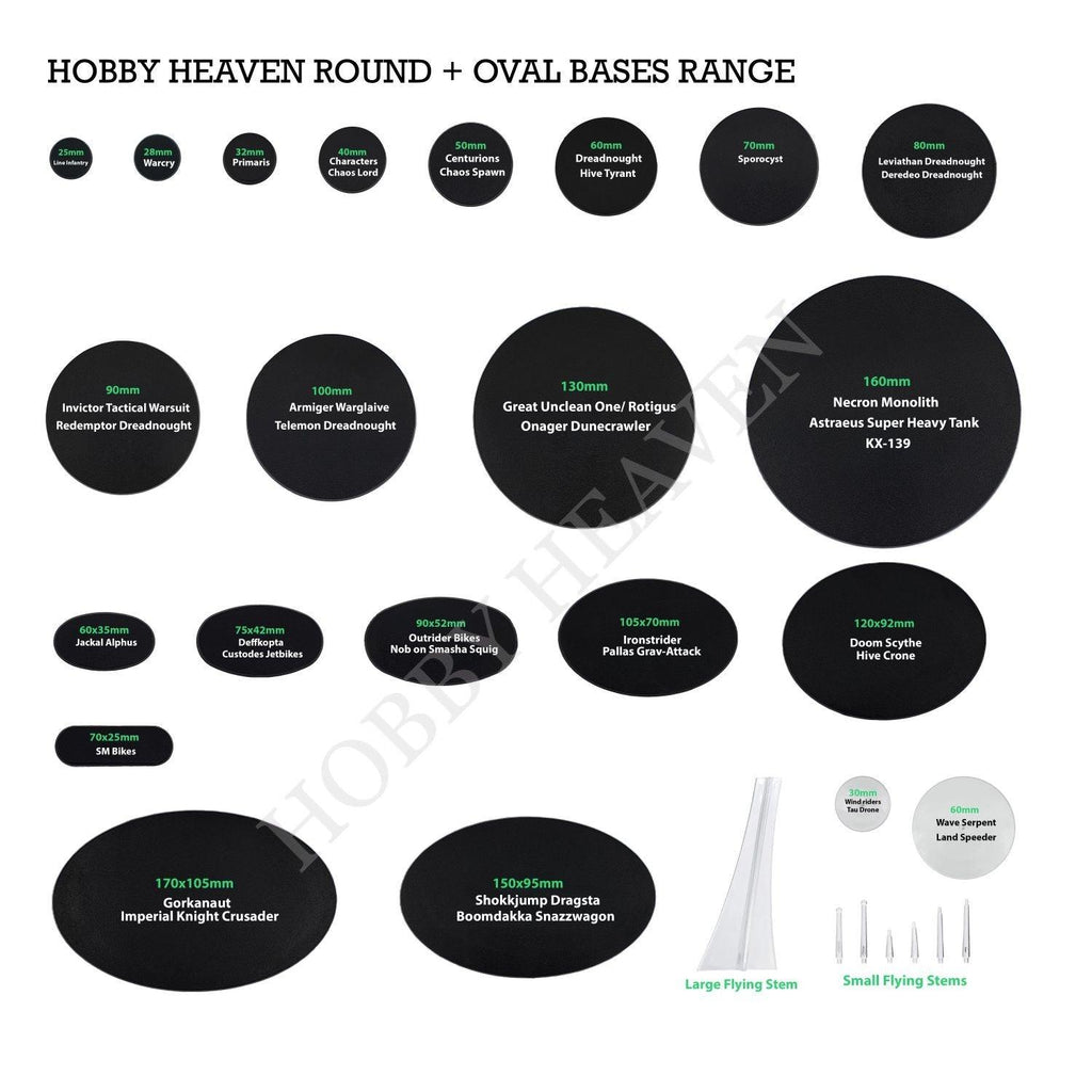 60x40mm Rectangular Plain Plastic Bases - Hobby Heaven