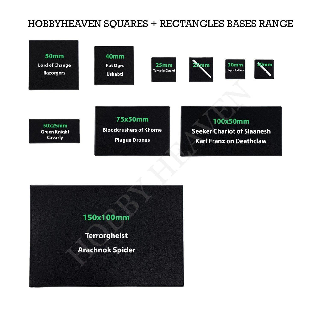 60x40mm Rectangular Plain Plastic Bases - Hobby Heaven