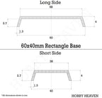 60x40mm Rectangular Plain Plastic Bases - Hobby Heaven
