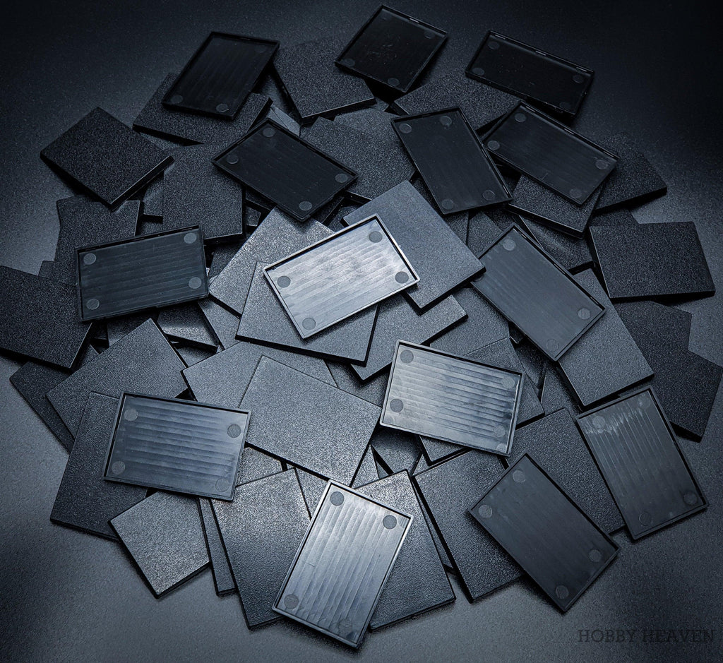60x40mm Rectangular Plain Plastic Bases - Hobby Heaven