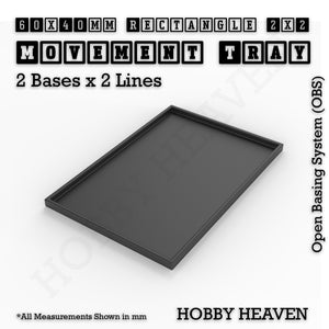 Square and Rectangle Movement Trays for Tabletop Games | Warhammer Compatible | Full Range