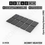 Rectangle Bases Range Sizes - 75x30mm to 125x40mm Medium Sizes 3d Print Full Range Tabletop Games
