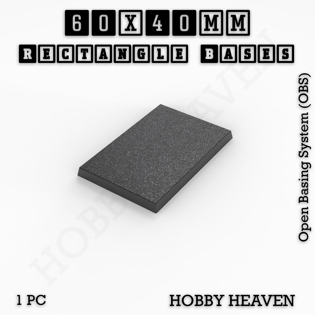 Rectangle Bases Range Sizes - 75x30mm to 125x40mm Medium Sizes 3d Print Full Range Tabletop Games