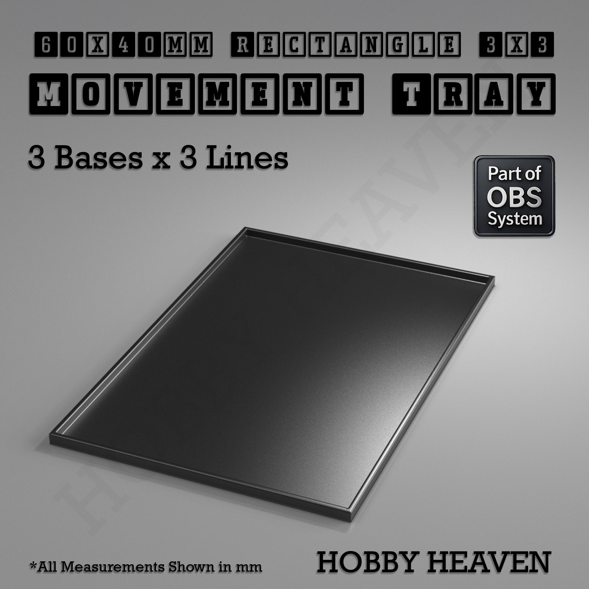 Rectangle Movement Trays | Cavalry & Monsters | 50×25-100×60mm | OBS System