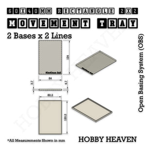 Square and Rectangle Movement Trays for Tabletop Games | Warhammer Compatible | Full Range