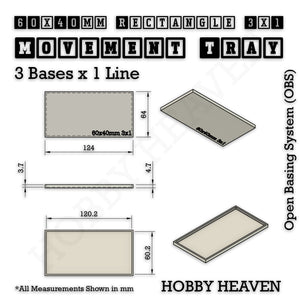 Square and Rectangle Movement Trays for Tabletop Games | Warhammer Compatible | Full Range