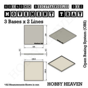 Square and Rectangle Movement Trays for Tabletop Games | Warhammer Compatible | Full Range